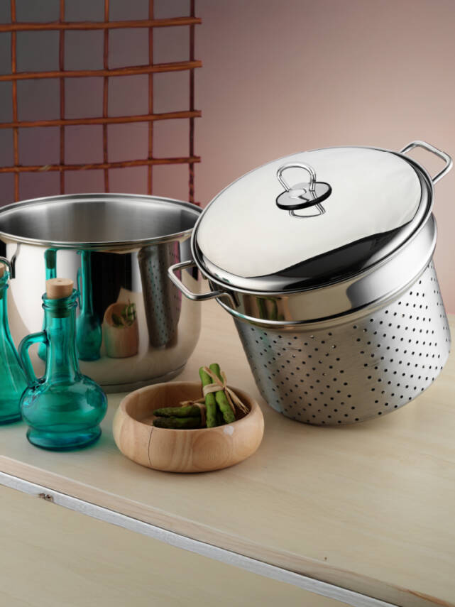 Hascevher 20 cm Haşlama Süzgeçli Spaghetti Tencere - 1