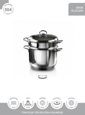 Hascevher 24 cm Kuskus Tencere - 3