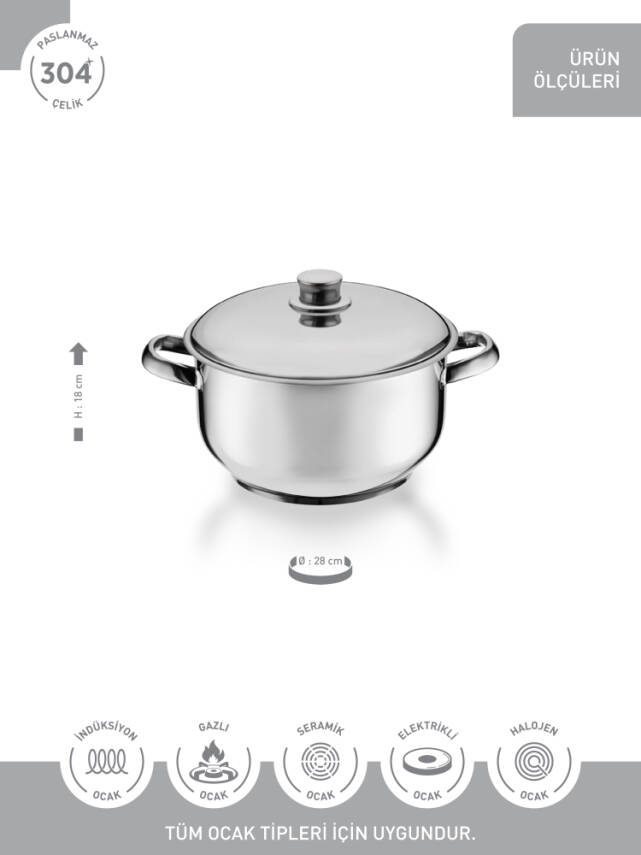 Hascevher 28x18 cm Boru Kulplu Tencere - 3