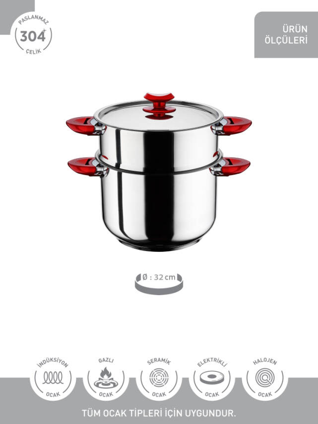 Hascevher 32 cm Kuskus Tencere - 4