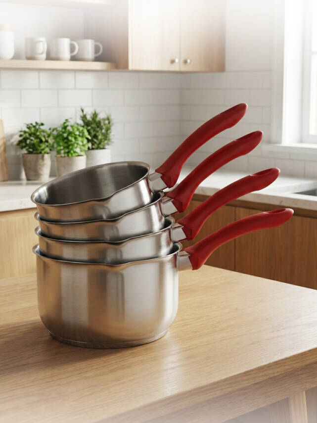 Hascevher 4 lü Sütlük Tencere Seti Bakalit Kulplu (14/16/18/20) - 1