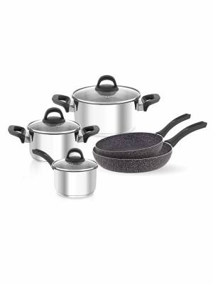 Hascevher 8 Pcs Anett Set - 16 Sütlük - 18-22 Tencere - 20-26 Roller Tava - 2