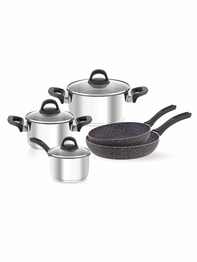 Hascevher 8 Pcs Anett Set - 16 Sütlük - 18-22 Tencere - 20-26 Roller Tava - 2