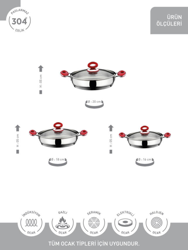 Hascevher Anemon 6 Pcs Omlet Tencere Seti - 3