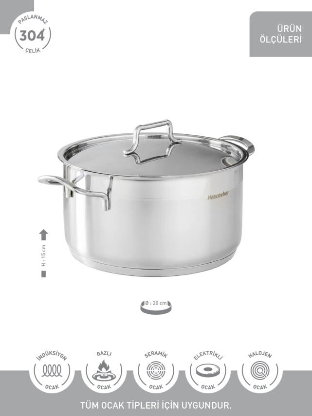 Hascevher Anett 20 cm Derin Tencere - 3