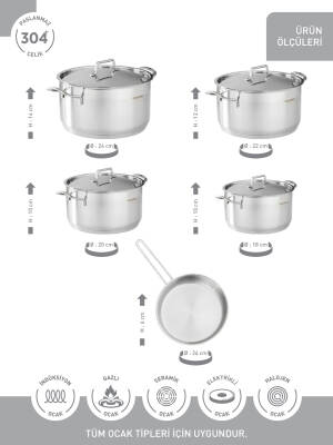 Hascevher Anett 9 Parça Tencere Seti - 3