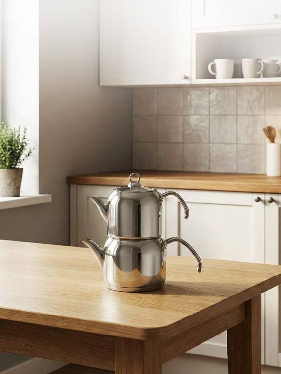 Hascevher Armada Flansh Kulplu Mini Boy Çaydanlık Metal Kapaklı - 1