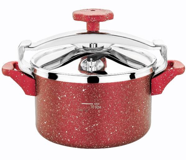 Hascevher Armoni 3,5 lt Granit Düdüklü Tencere Ø22 İndüksiyonlu	Renk: KIRMIZI - 1