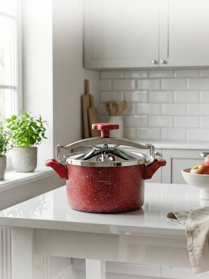 Hascevher Armoni 3,5 lt Granit Düdüklü Tencere Ø22 İndüksiyonlu	Renk: KIRMIZI - Hascevher