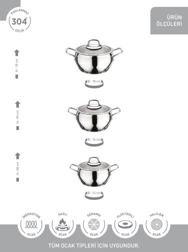 Hascevher Cemile 6 Parça Tencere Seti - 3