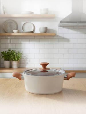 Hascevher Chef Granit 18x10 cm Tencere Cam Kapaklı - Hascevher