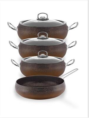 Hascevher Daisy 7 Pcs Güveç Granit Cam Kapaklı Set(20/22/24Ten/24Tv) - 2