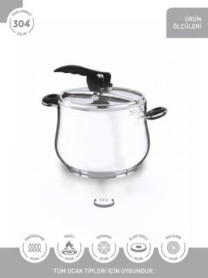 Hascevher Esila 5.0 lt Düz Düdüklü Tencere - 3
