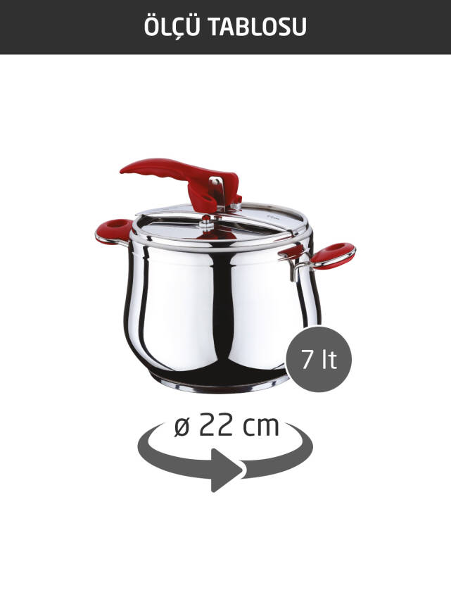 Hascevher Esila 5.0 lt Düz Düdüklü Tencere - 2