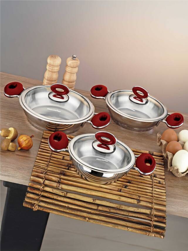 Hascevher Esila 6 Pcs Omlet Tencere Seti - 14 cm - 16 cm - 18 cm - 1