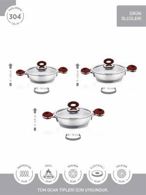 Hascevher Esila 6 Pcs Omlet Tencere Seti - 14 cm - 16 cm - 18 cm - 3