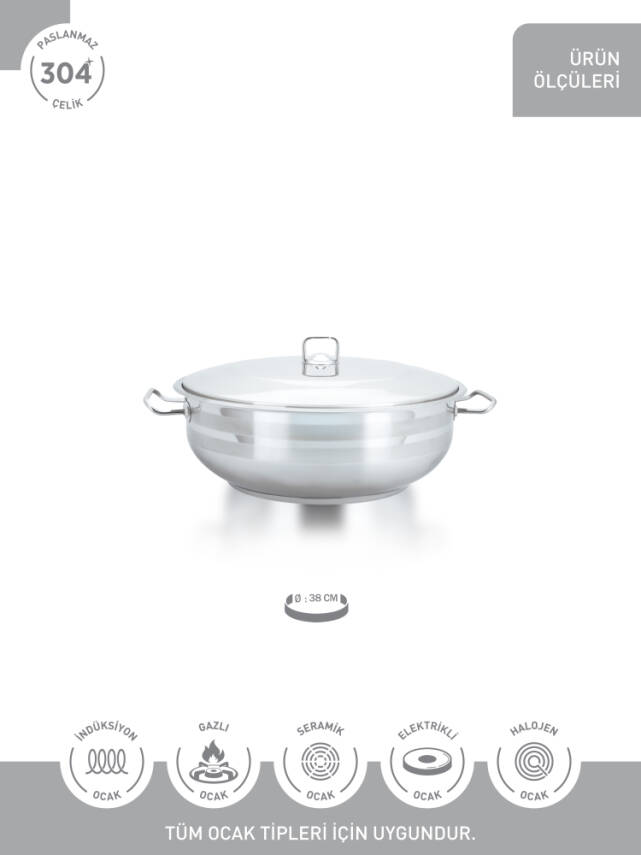 Hascevher Gastro 38 cm Karnıyarık Tencere - 3