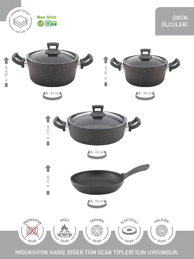 Hascevher Germanitium 7 Parça Granit Set - 3
