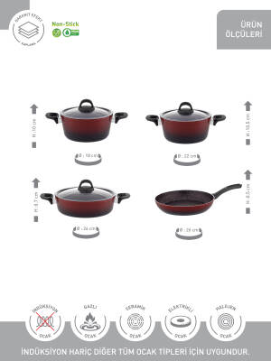 Hascevher Gloria 7 Pcs Silikon Tencere Seti 2.7mm (18/22Ten/26Kar/26Tv) - 3