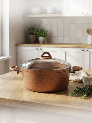 Hascevher Granit 24x11 cm Zambak Tencere Pyrex Cam Kapaklı - Hascevher