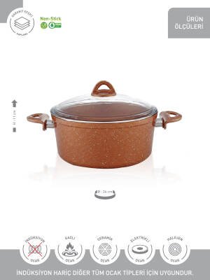 Hascevher Granit 24x11 cm Zambak Tencere Pyrex Cam Kapaklı - 3