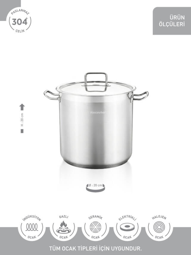 Hascevher Horeca 20x20 Jumbo Derin Tencere - 3