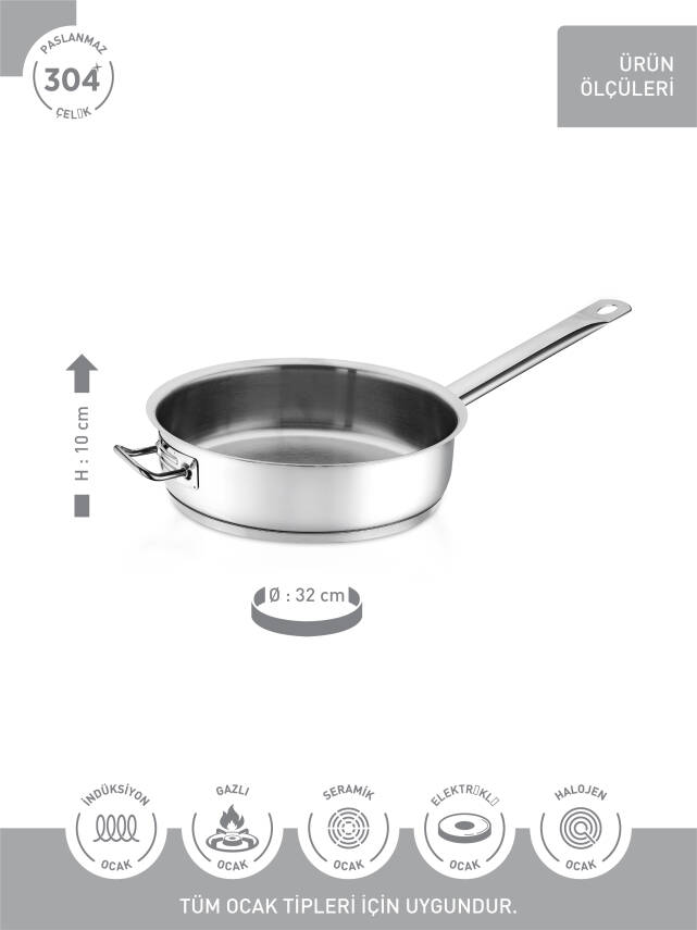 Hascevher Horeca 32x10 Yardımcı Kulplu Helvane Tava - 3