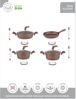 Hascevher Karina 7 Pcs Granit Vega Tencere Seti (18/22Ten/26Kar/26Tv) - 3