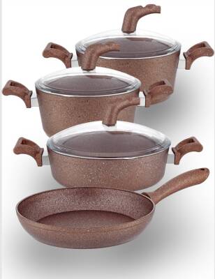 Hascevher Karina 7 Pcs Granit Vega Tencere Seti (18/22Ten/26Kar/26Tv) - Hascevher