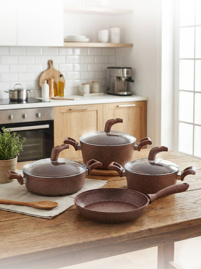 Hascevher Karina 7 Pcs Granit Vega Tencere Seti (18/22Ten/26Kar/26Tv) - 1