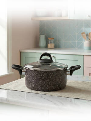 Hascevher Lavilla Prime Granit 20x10 cm Tencere Cam Kapaklı 2.2 mm - Hascevher