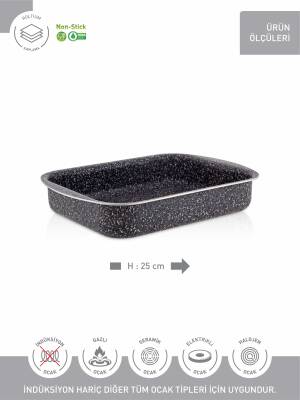 Hascevher Lavilla Prime Granit 25 cm Köşeli Tepsi - 3