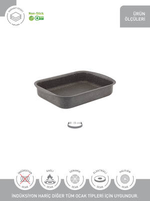 Hascevher Lavilla Prime Granit 25 cm Köşeli Tepsi - 3