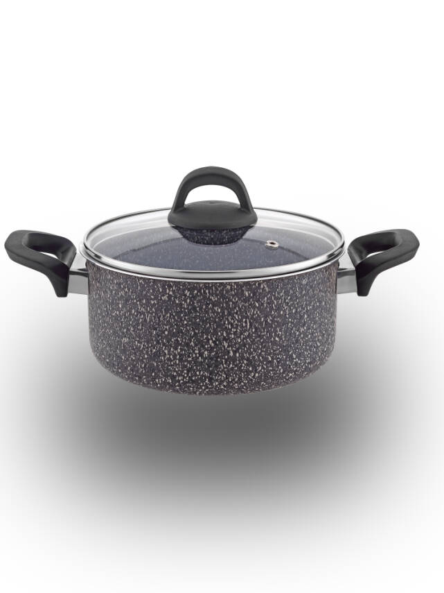 Hascevher Lavilla Prime Granit 26x13 cm Tencere Cam Kapaklı 2.2 mm - 1