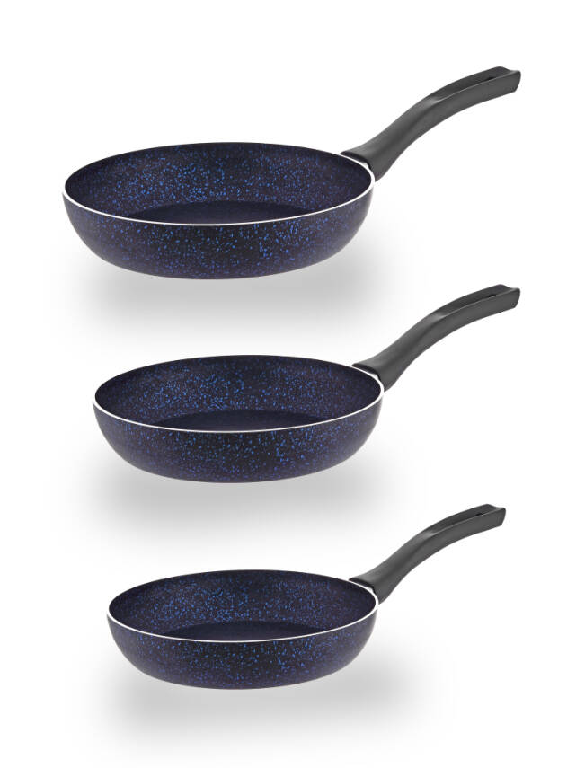 Hascevher Lavilla Prime Granit 3 Pcs Mavi Tava Seti (18/22/26) 2.2 mm - 2