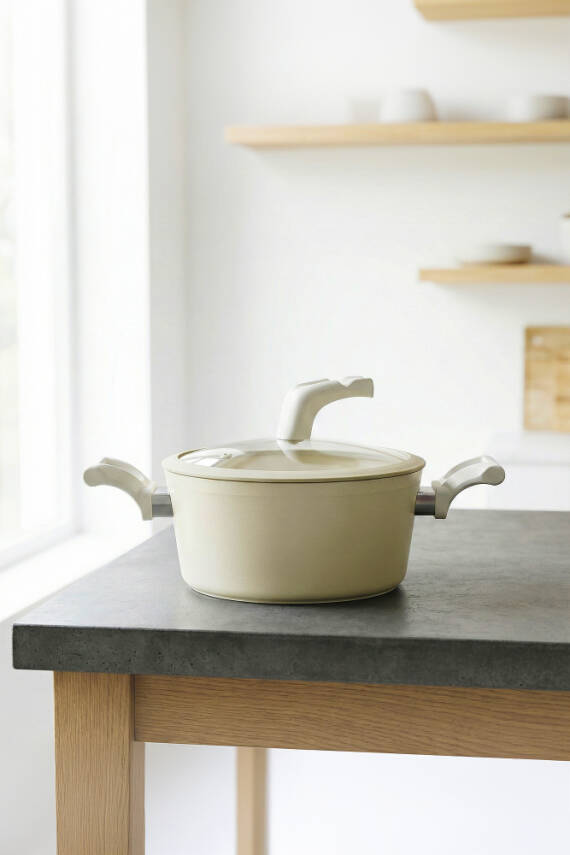 Hascevher Lizbon Seramik 24x11 cm Vega Tencere Cam Kapaklı - 1