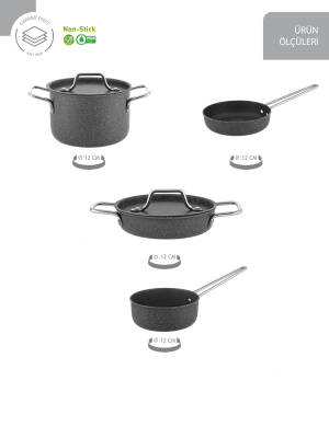Hascevher Mini Chef Granit Oyuncak 6 PCS Tencere Seti (Granit Kaplamalı) - 2