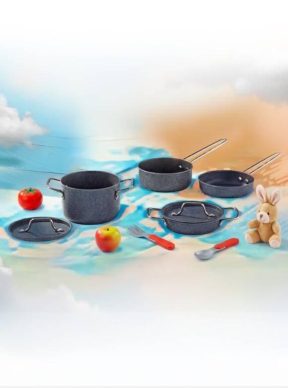 Hascevher Mini Chef Granit Oyuncak 6 PCS Tencere Seti (Granit Kaplamalı) - 1