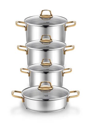 Hascevher Monna 8 Pcs Tencere Set (18/20/24 Ten/24 Karn) - Hascevher