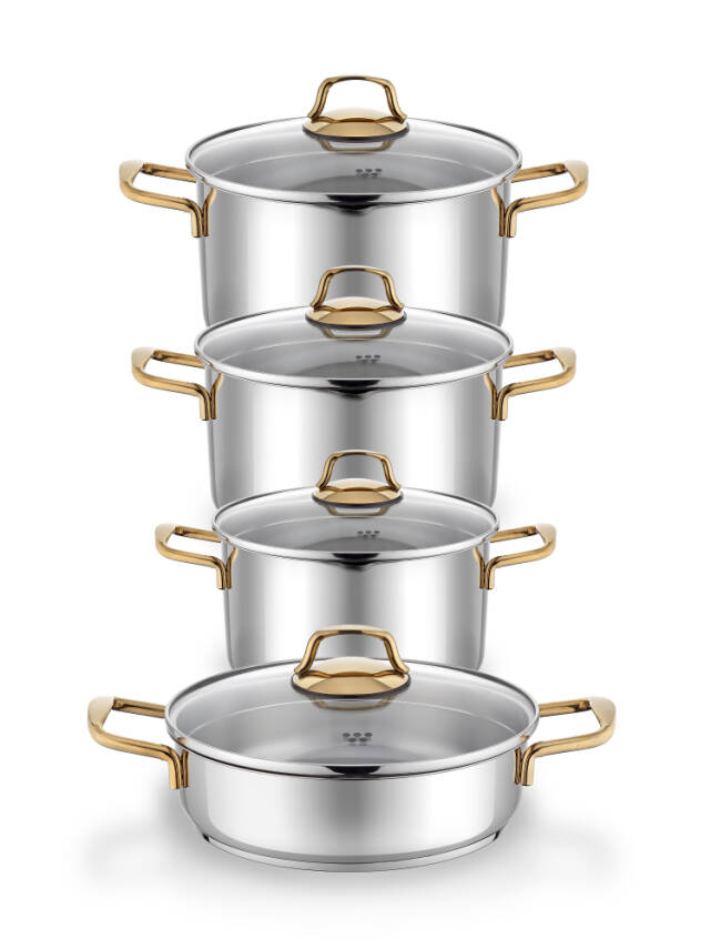 Hascevher Monna 8 Pcs Tencere Set (18/20/24 Ten/24 Karn) - 1