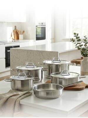 Hascevher Octavia 9 Pcs Tencere Set (18/20/24 Ten./24 Karn./24 Tava) - Hascevher