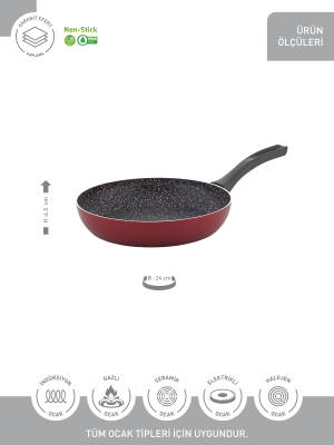 Hascevher Prime Granit 24x4,5 cm Tava Kapaksız İndüksiyonlu 2.2mm - 3