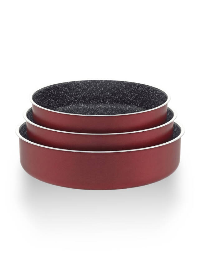 Hascevher Prime Granit 28-30-32 cm Yuvarlak Tepsi Seti İndüksiyonlu 2.2 mm - 2