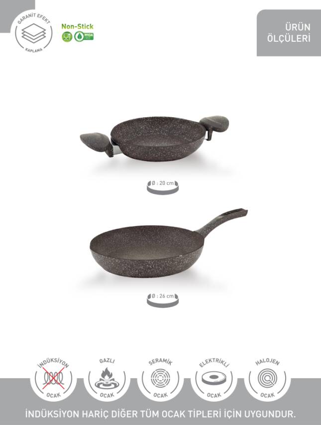 Hascevher Roller Granit 2 Pcs Set (20Sahan/26Tava) 4mm - 3