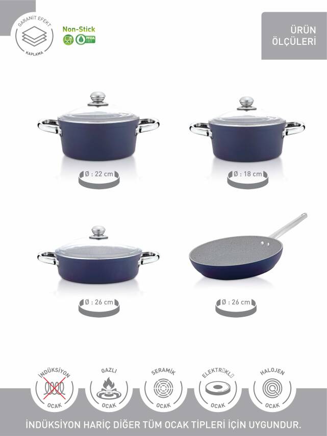 Hascevher Tombo 7 Parça Cam Kapaklı Granit Set - 3