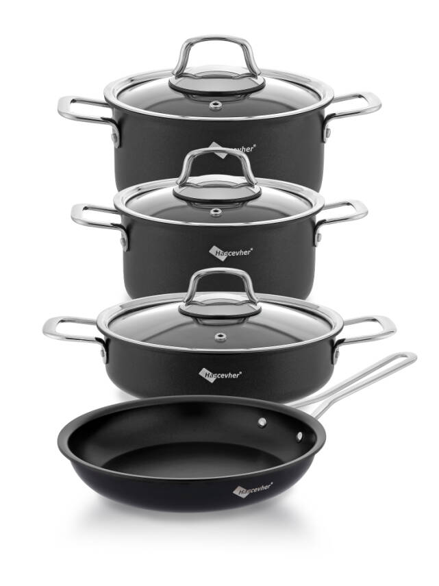 Hascevher Veronica 7 Pcs Nonstick Uygar Swiss Tencere Seti(18/22Ten/26Kar/26Tv) - 2